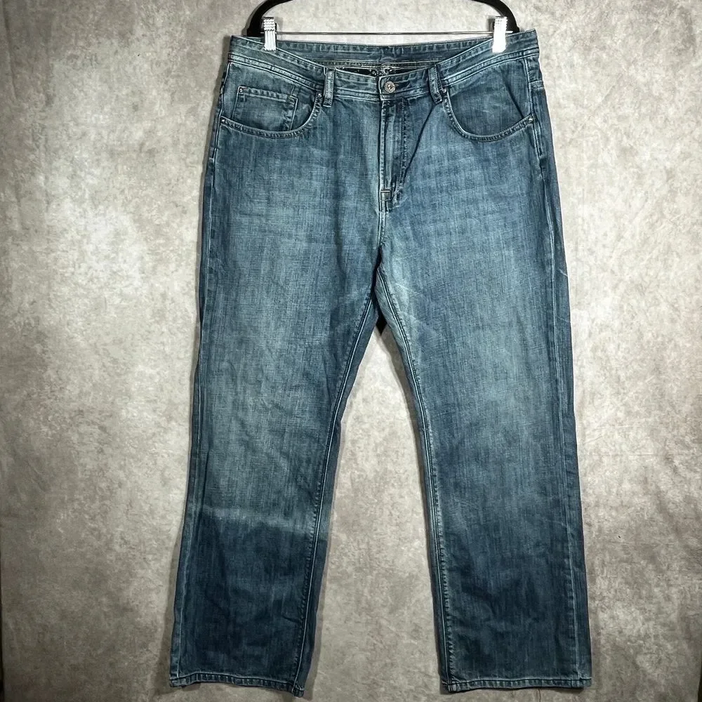 Buffalo David‎ Bitton Jeans Mens 38 Blue Dark Wash Denim Straight Leg Stretch
